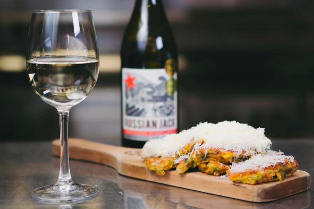 Mussel Fritters with Russian Jack Sauvignon Blanc