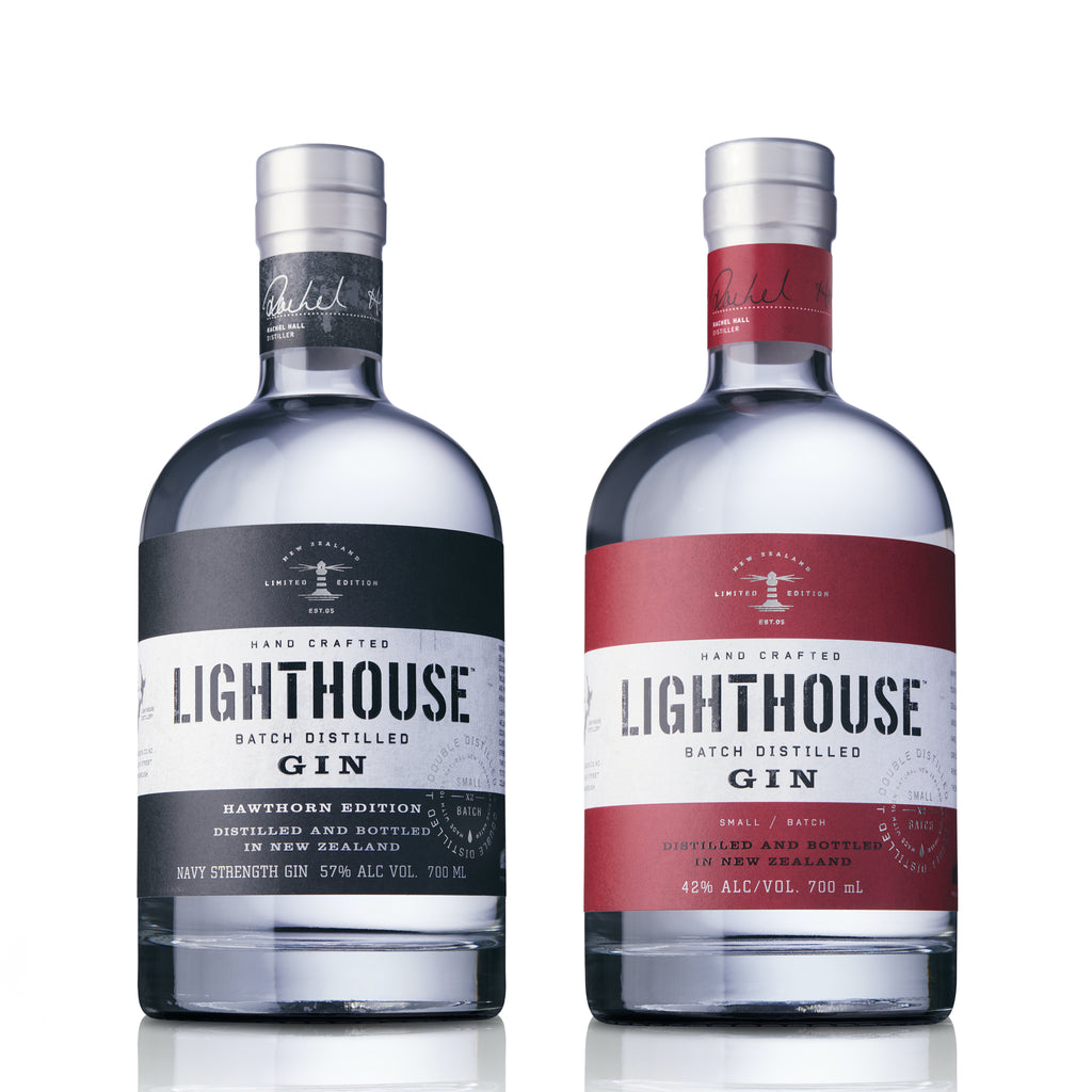 1 x Lighthouse Gin Original 700ml 42% 1 x Lighthouse Gin Hawthorn Edition Navy Strength 57%